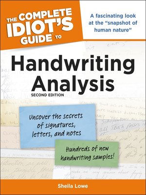 cover image of The Complete Idiot's Guide to Handwriting Analysis